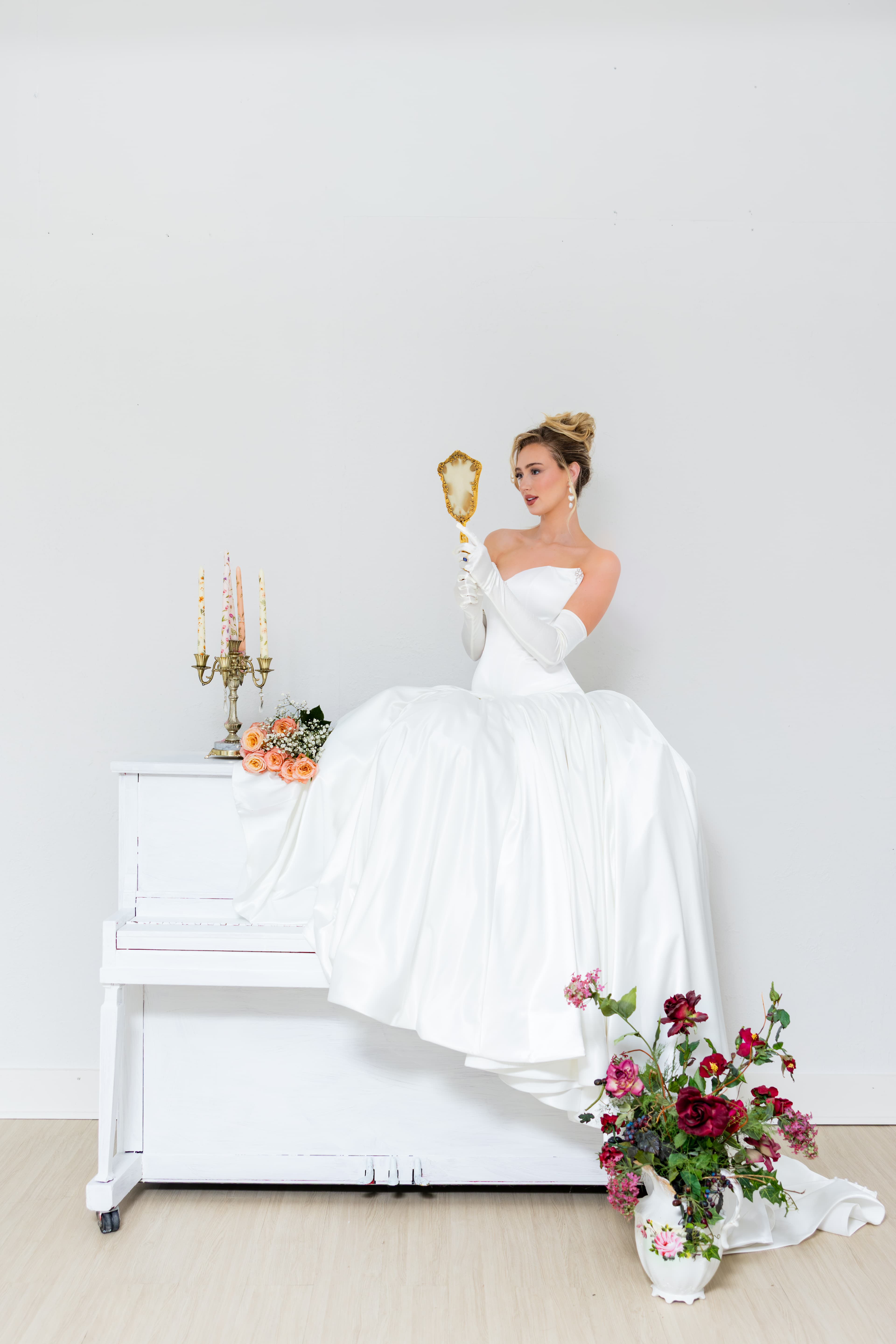 Bride in a made-to-order gown by Lily and Lace Bride