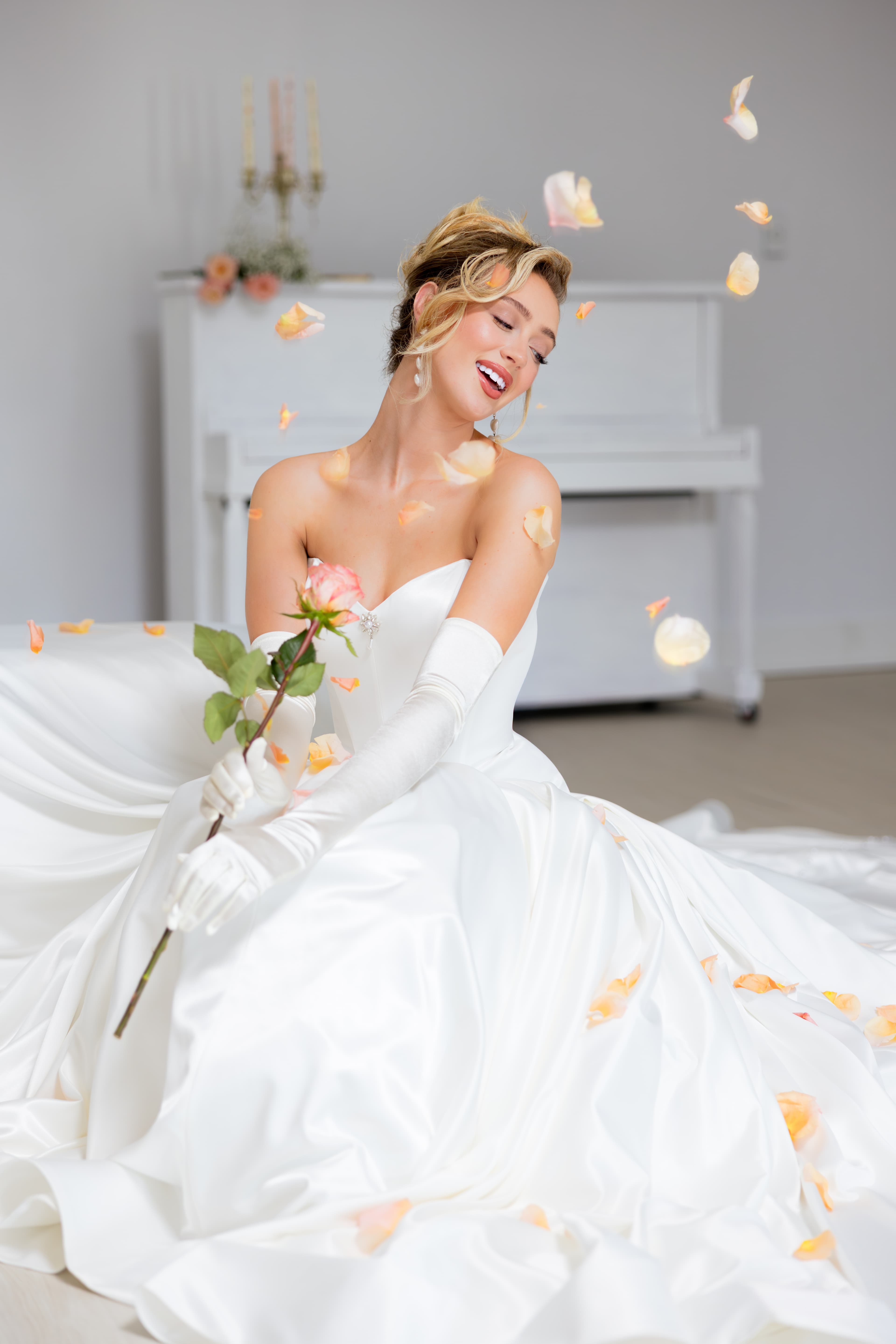 Bride in a made-to-order gown by Lily and Lace Bride
